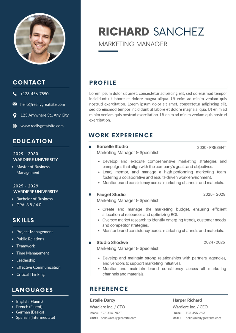 Blue Simple Professional CV Resume